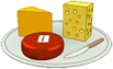 webkinz art of a plate with 3 different cheeses on it